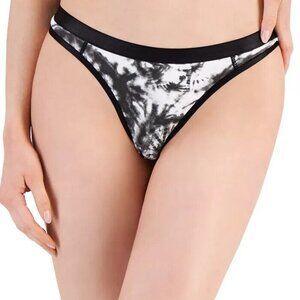 NWT JENNI Women's Thong Black & White Tie Dye